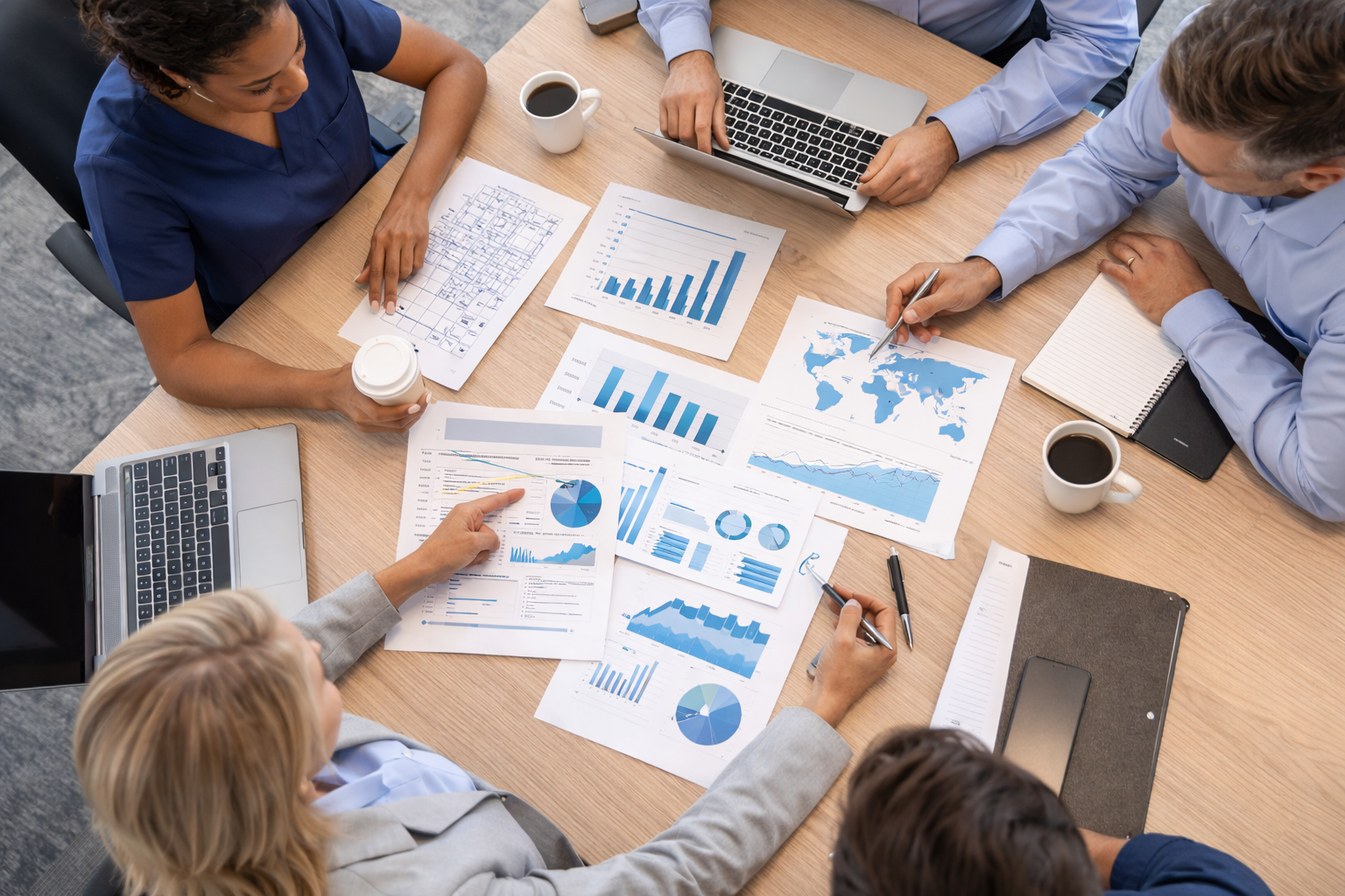 Healthcare leadership reviewing strategy